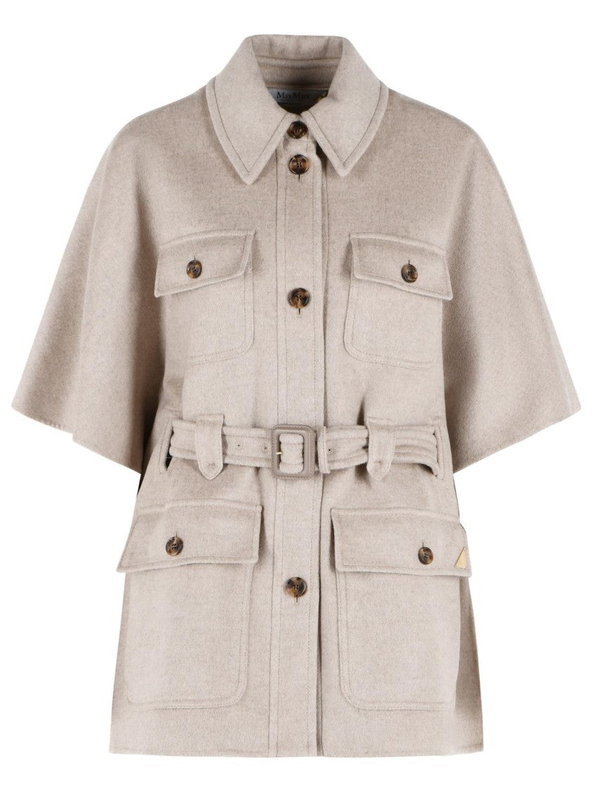 Max Mara 'Nettare' Beige Cashmere Cape