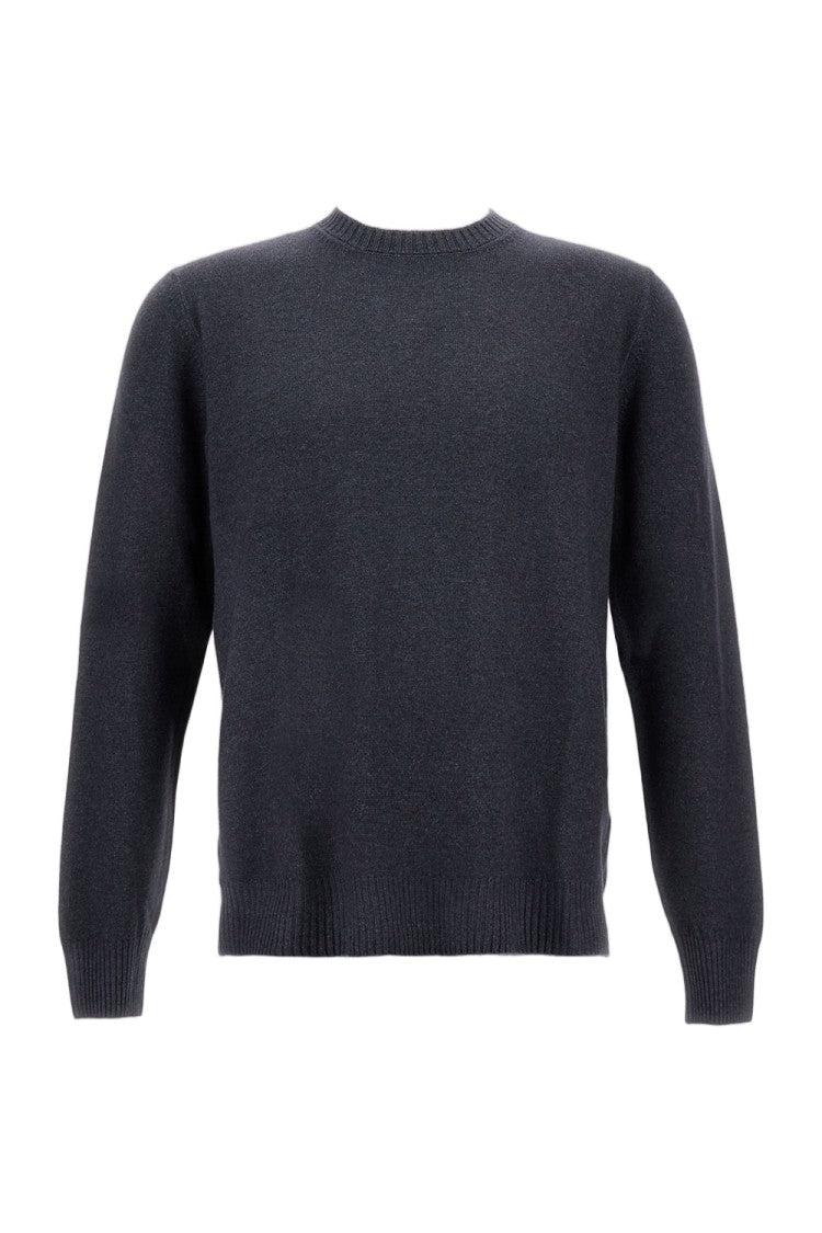 Gran Sasso Minimalist Crew Neck Sweater With Ribbed Trims