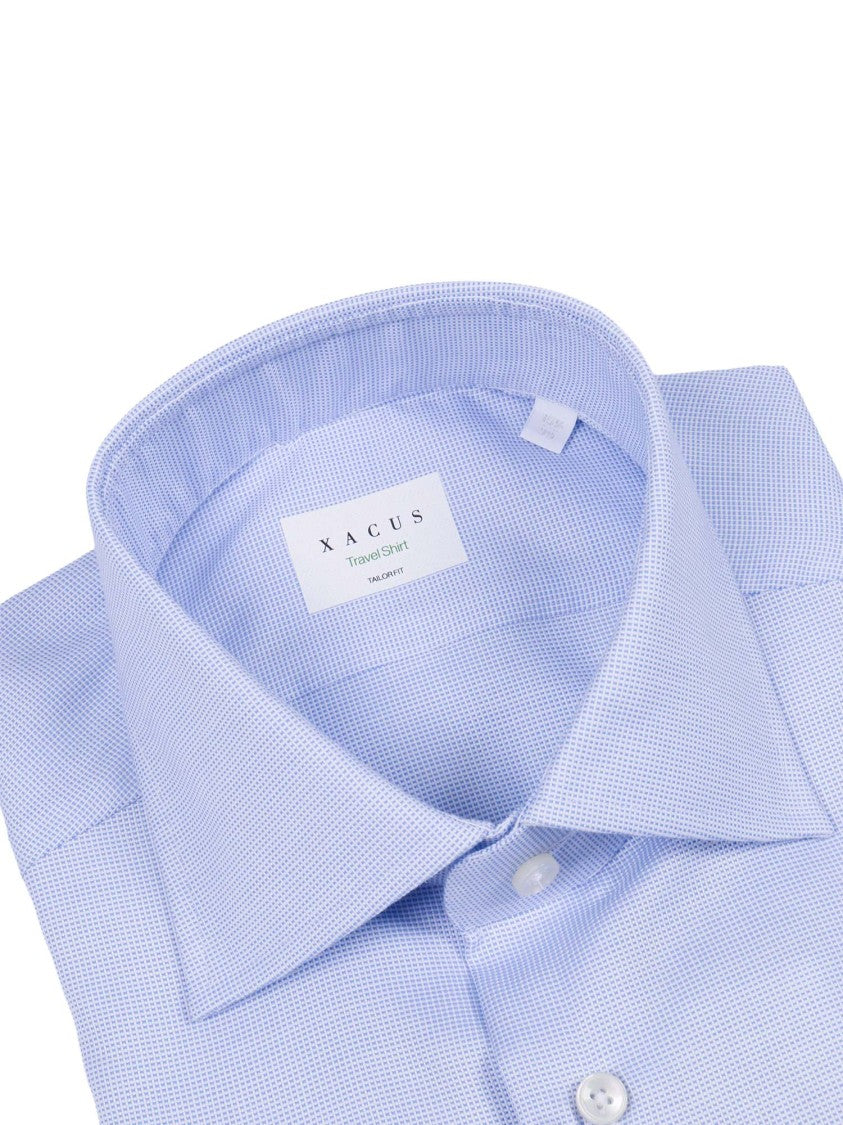 Xacus Light Blue Micro Check Shirt