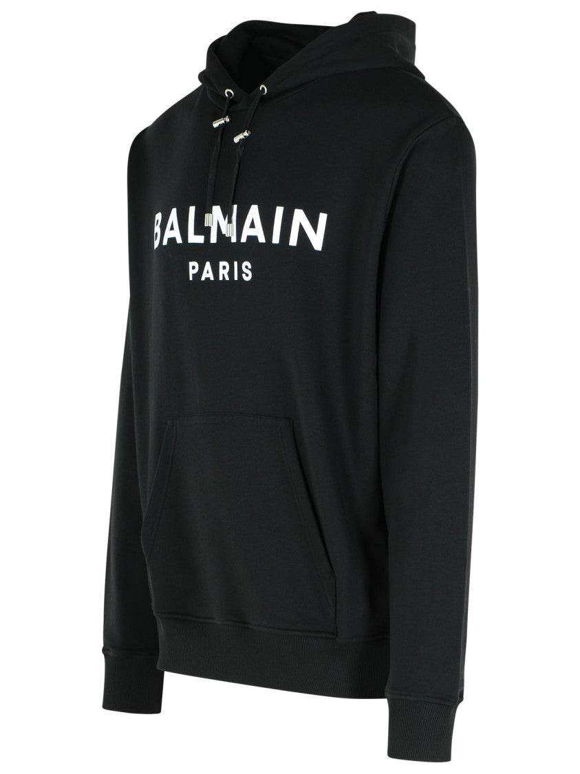 Balmain Black Cotton Sweatshirt