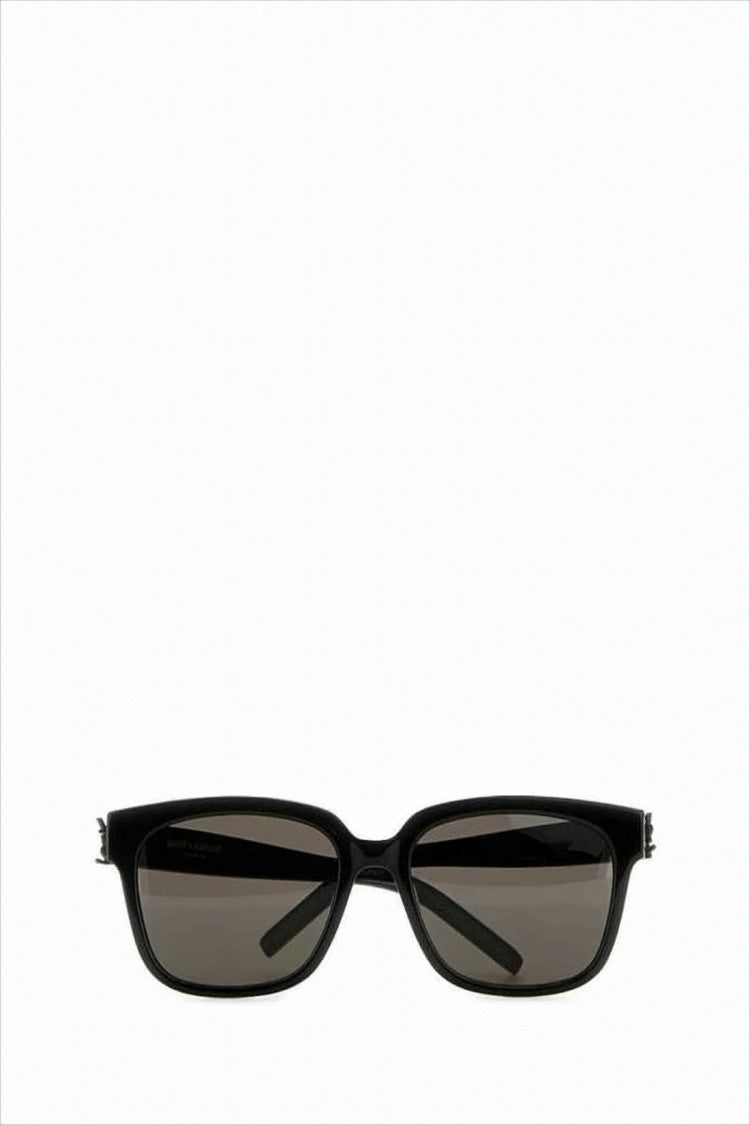 Saint Laurent Rectangular Black Acetate Sunglasses With Dark Tinted Lenses