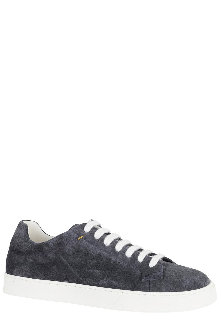 Doucal's Navy Blue Suede Rubber-Sole Sneakers