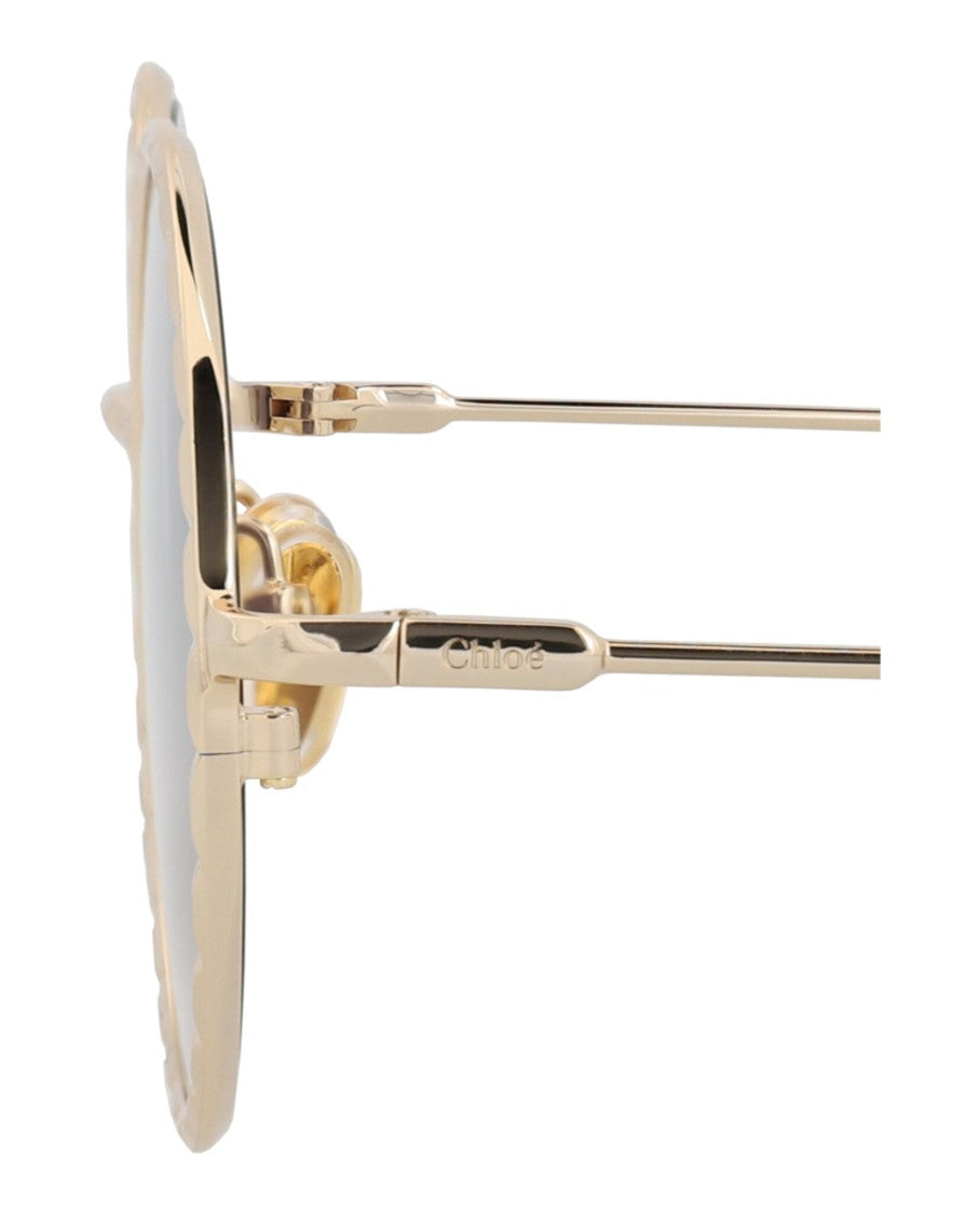 Chloé Round-Frame Metal Sunglasses