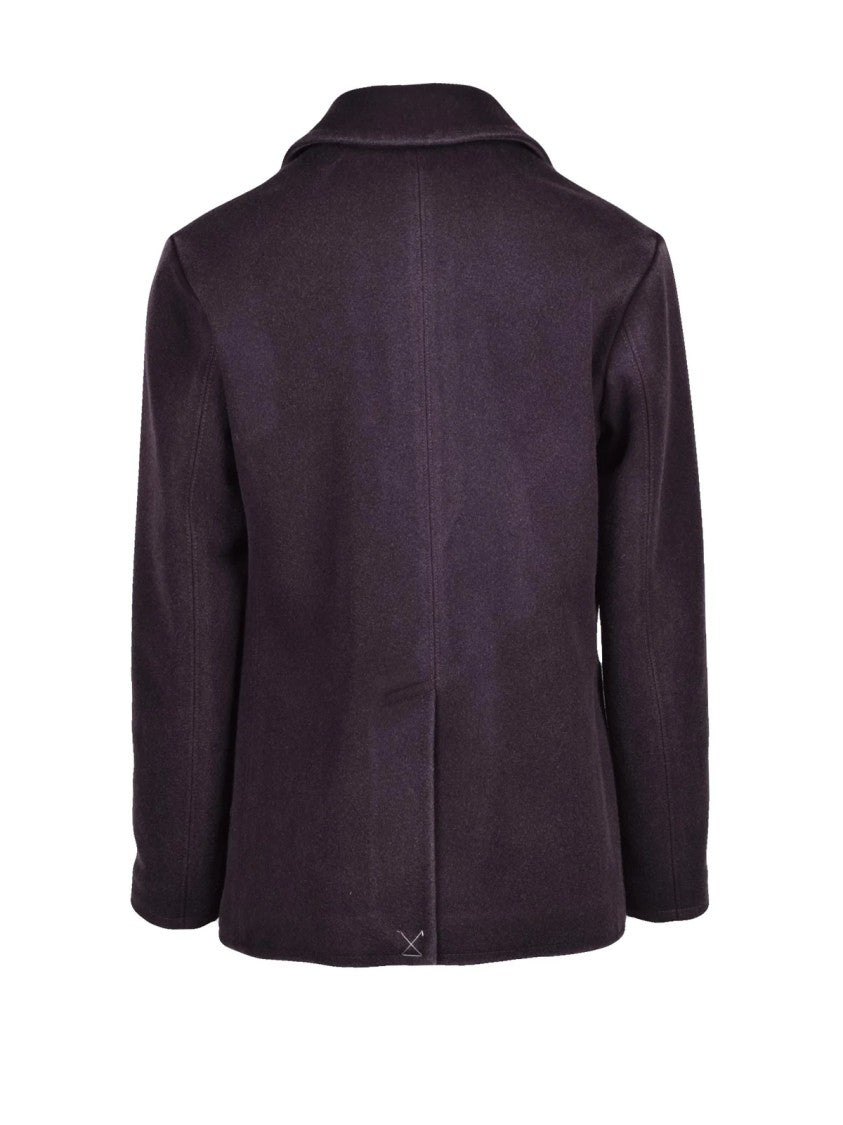 Circolo 1901 Red Double-Breasted Virgin Wool Peacoat