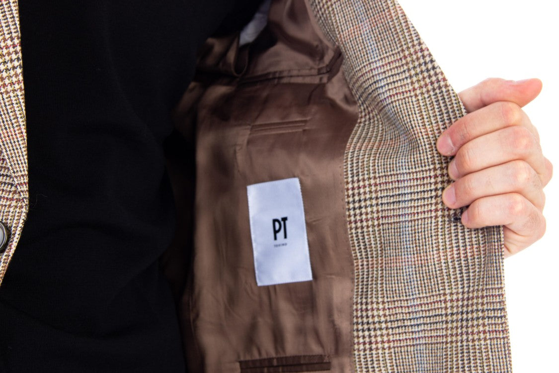 Pt Torino Prince Of Wales Wool Jacket