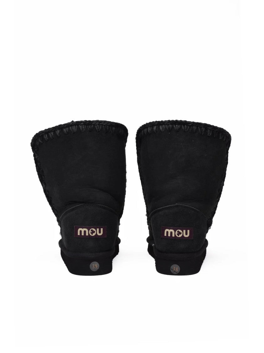 Mou Black Suede Wool Eskimo Boots