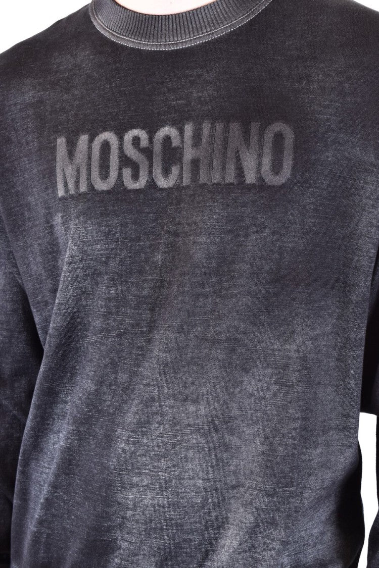 Moschino Relaxed Fit Black Knitwear Sweater Logo