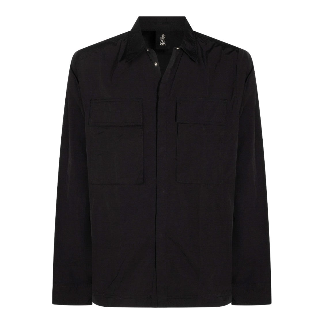 Thom Krom Black Concealed Placket Chest Pocket Classic Shirt