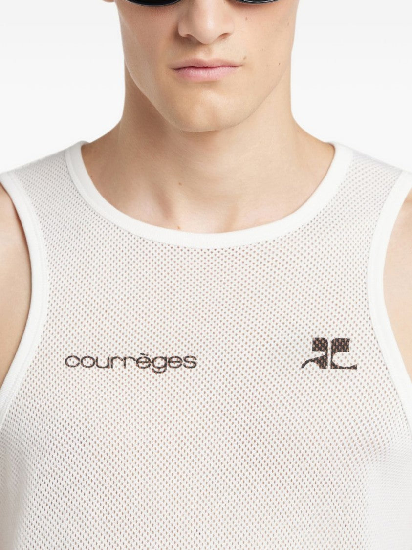Courrèges Breathable Sleeveless Mesh Tank Top