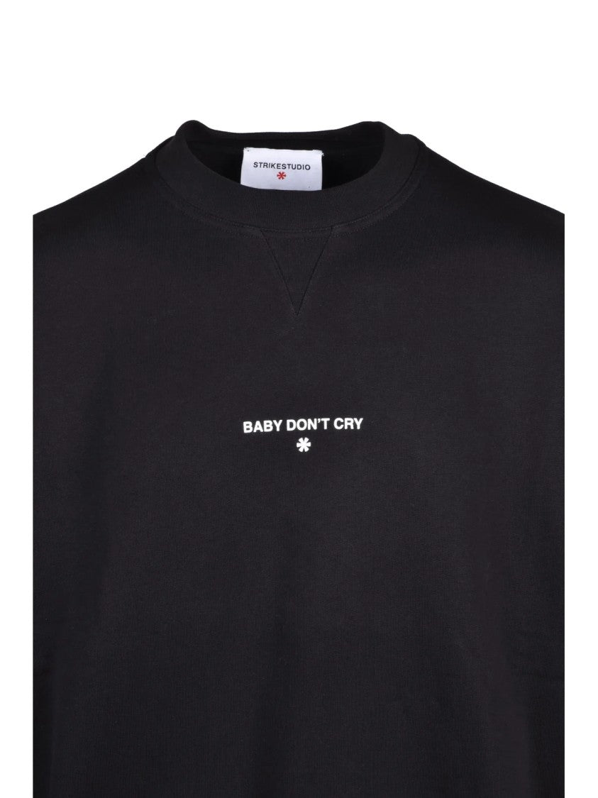 Strikestudio Black Cotton Crewneck Sweatshirt