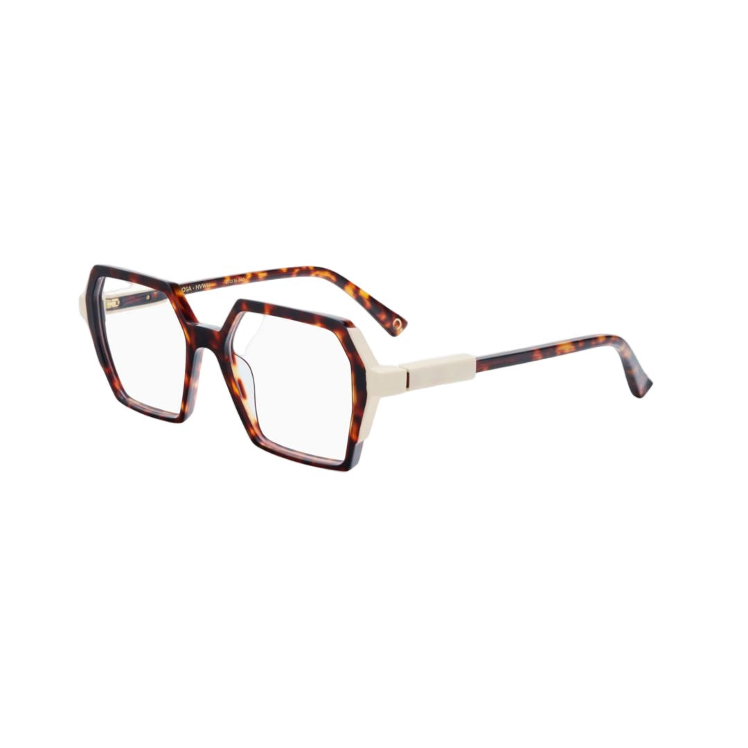 Etnia Barcelona Tolosa Oversized Geometric Tortoiseshell Eyeglasses With Contrasting Temples