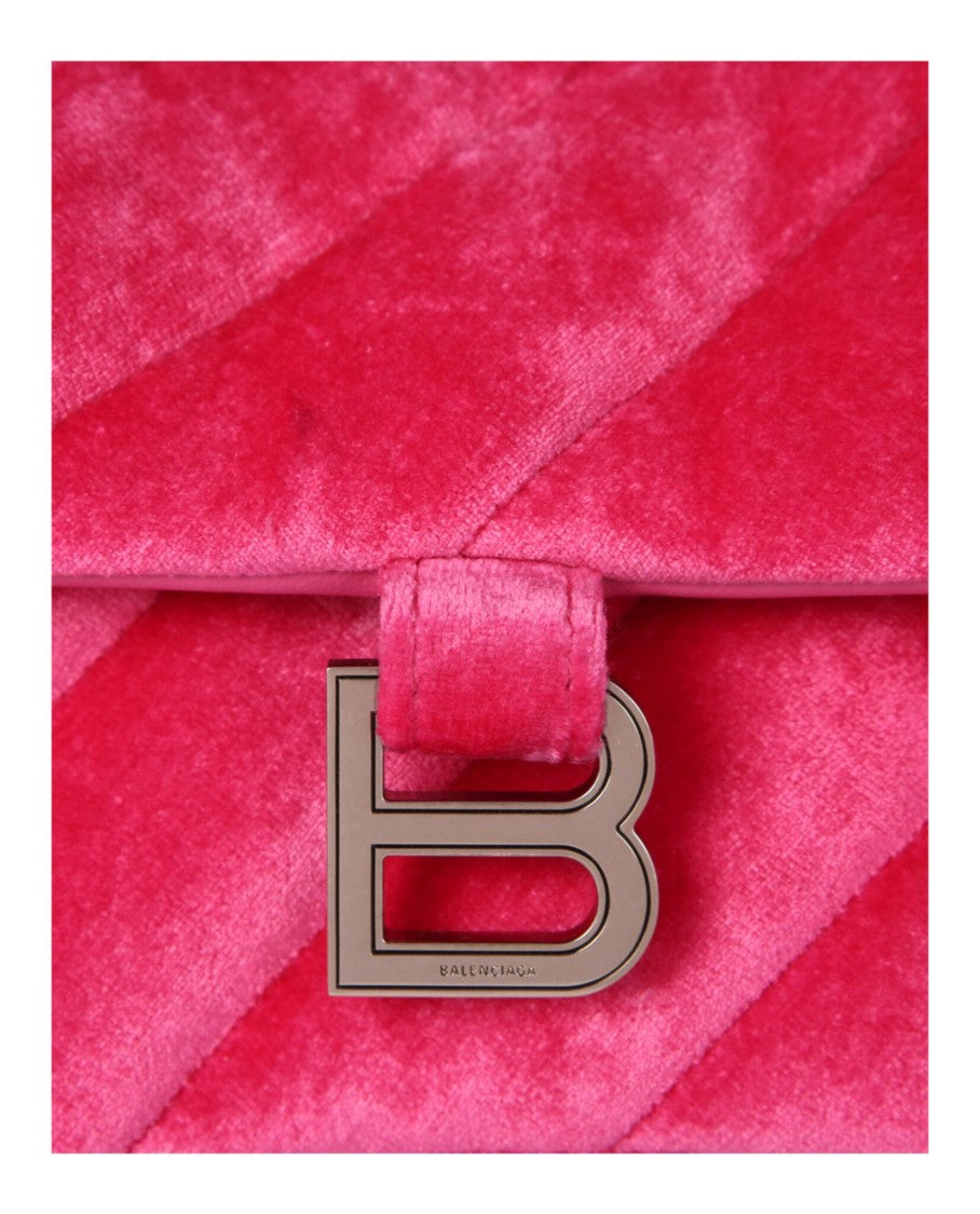 Balenciaga Crush Velvet Small Quilted Chain Shoulder Bag