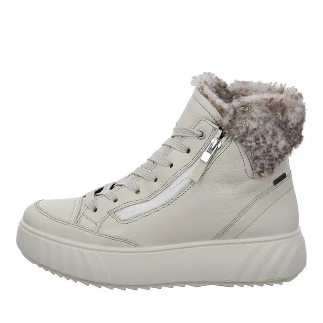 Ara Beige Monaco Insulated Leather Wedge Boots