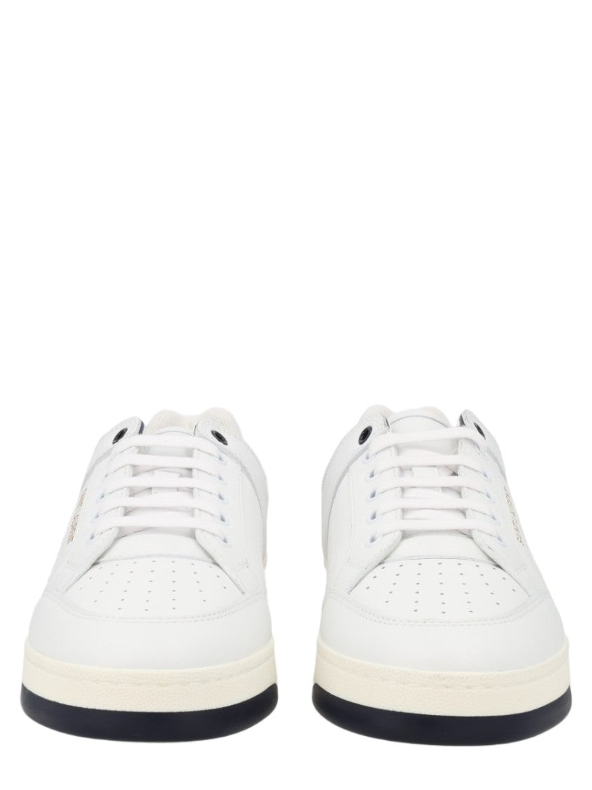 Saint Laurent Low-Top Leather Sneakers With Gold Branding