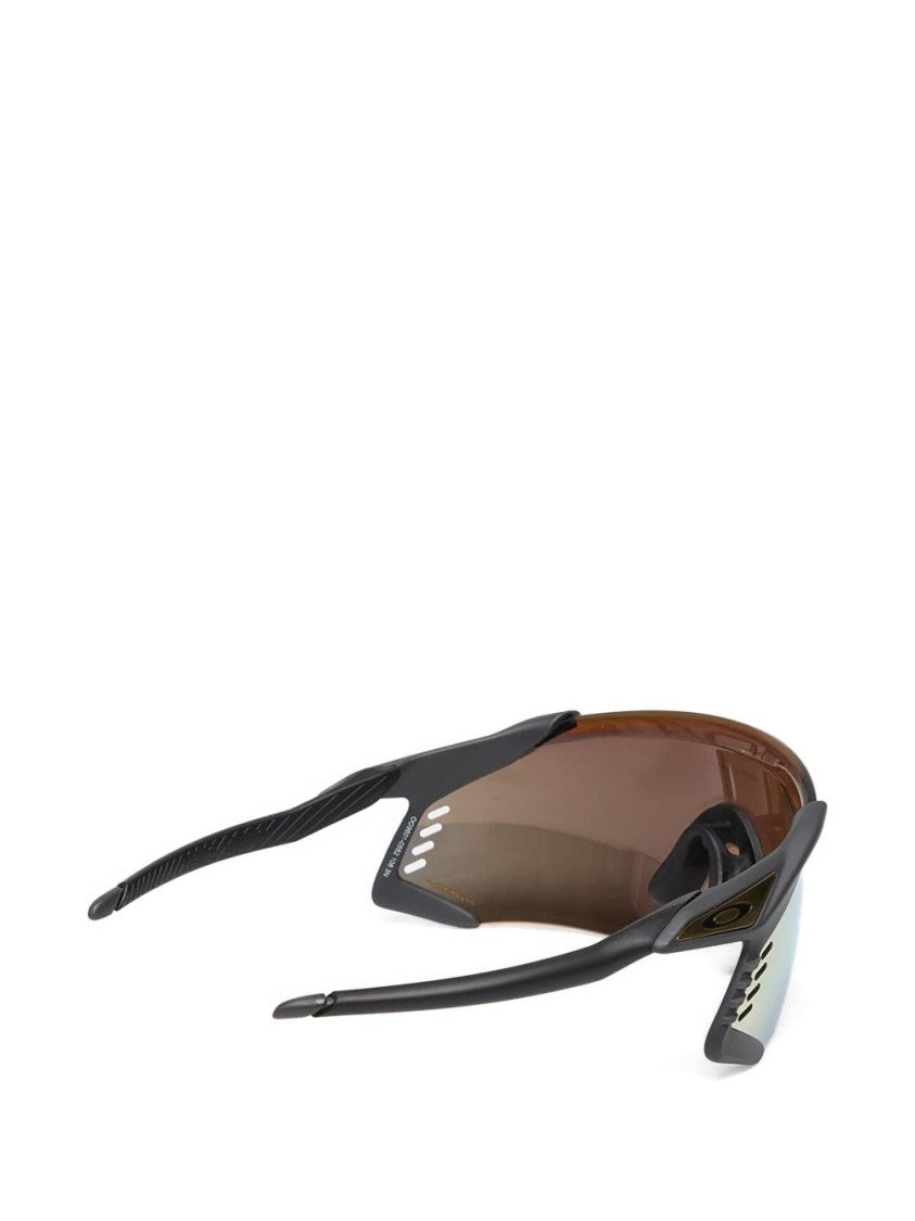 Oakley Wraparound Sunglasses With Reflective Golden Tint