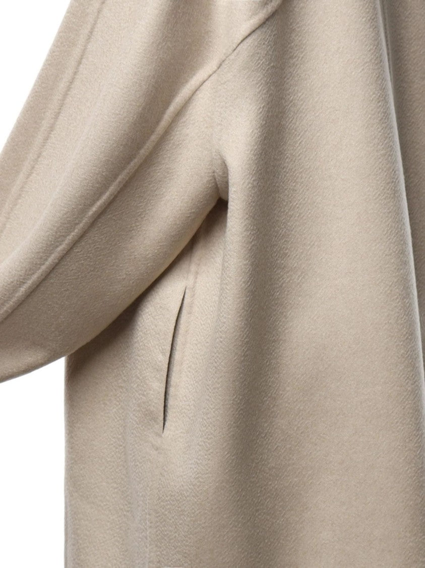 Alaïa Beige Asymmetrical High Collar Coat