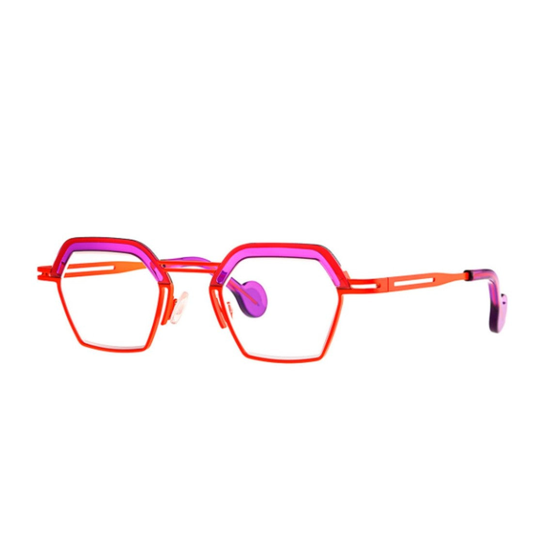 Theo Eyewear Fluo Orange Mascara Acetate-Titanium Sunglasses