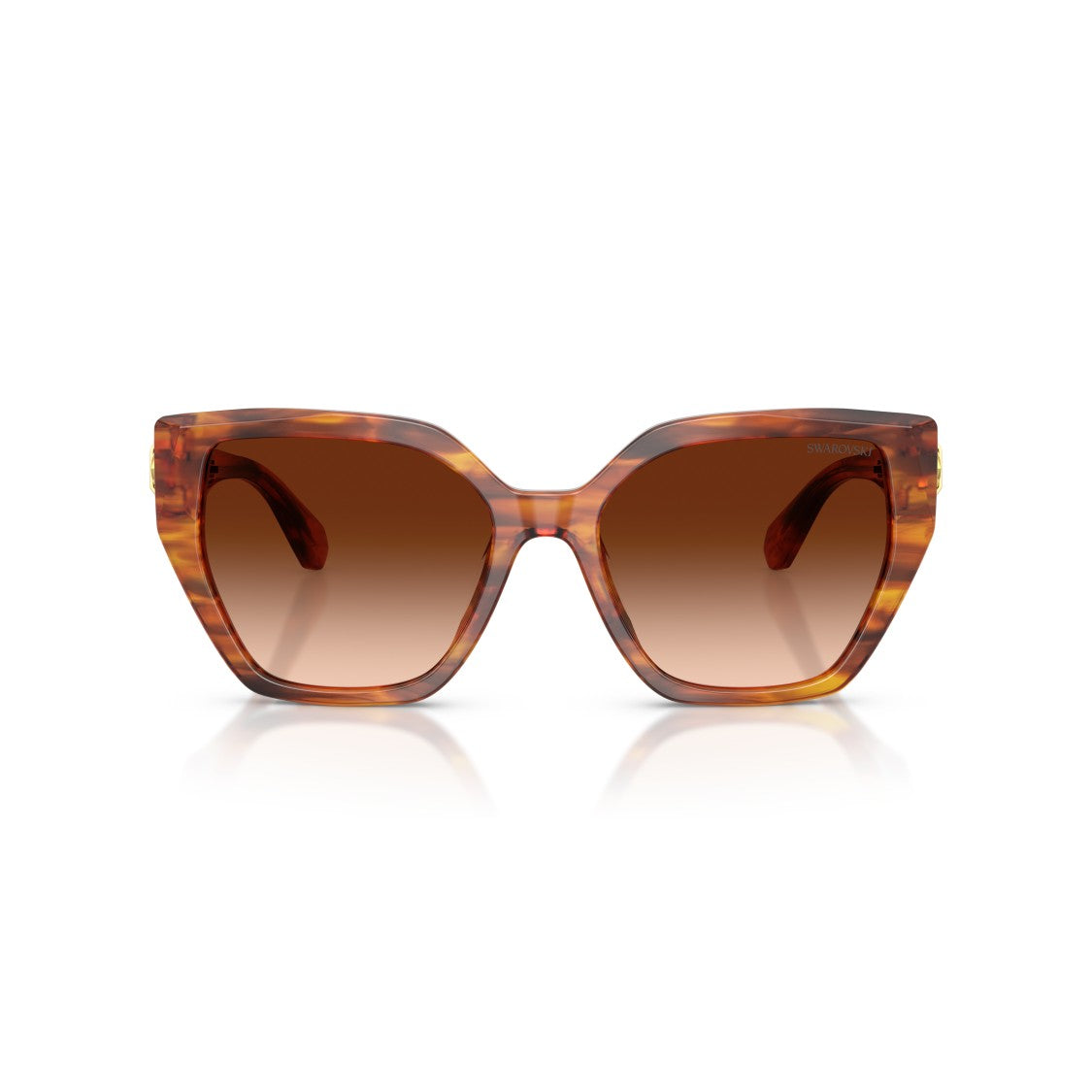 Swarovski 0Sk6044u Oversized Geometric Sunglasses With Tortoiseshell Acetate