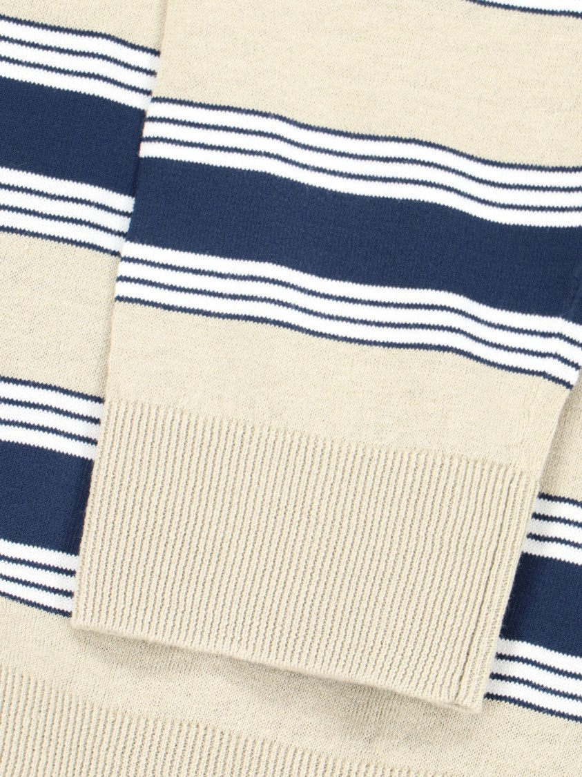 Maison Kitsuné Striped Sweater In Cream Fabric Striped