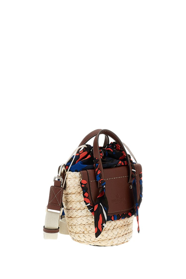 Cuba Lab Handcrafted Raffia Tote With Leather Accents