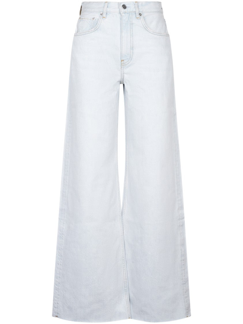Anine Bing High-Rise Wide-Leg Trousers In Light Denim