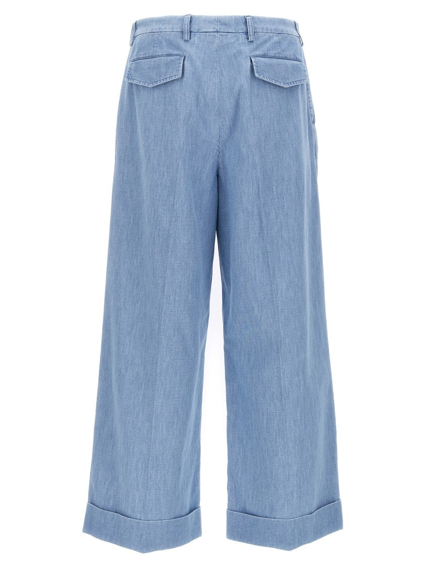 Valentino Garavani High-Waisted Turn-Up Jeans With Wide Leg Design