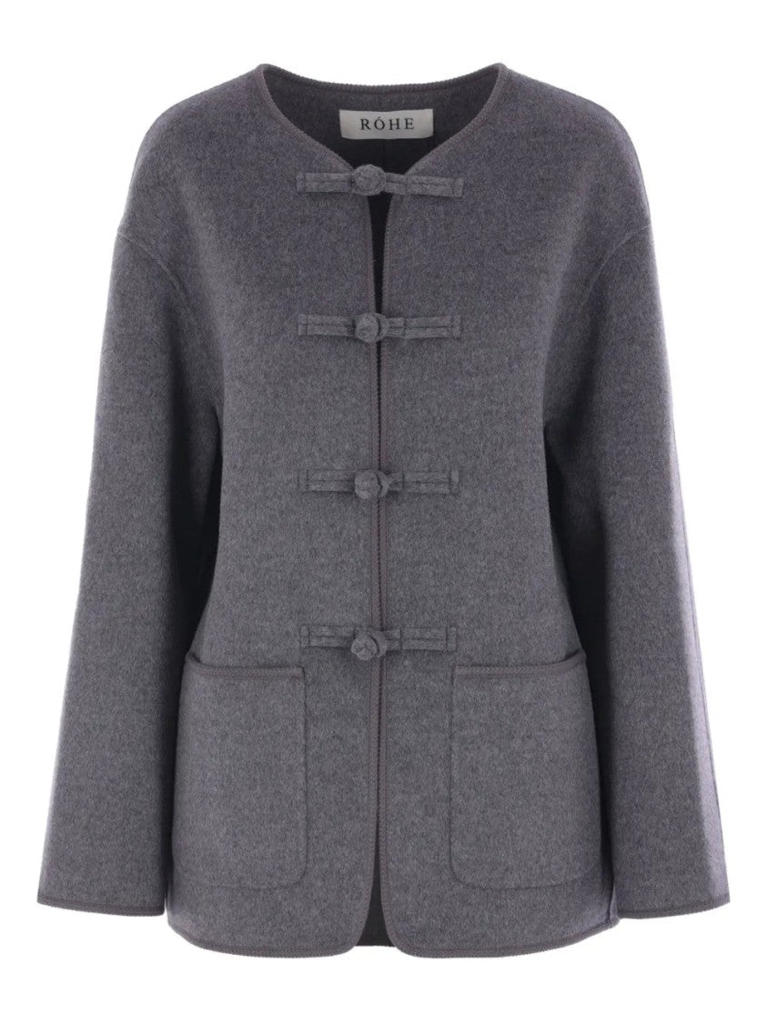 Róhe Embroidered-Trim Crew-Neck Jacket