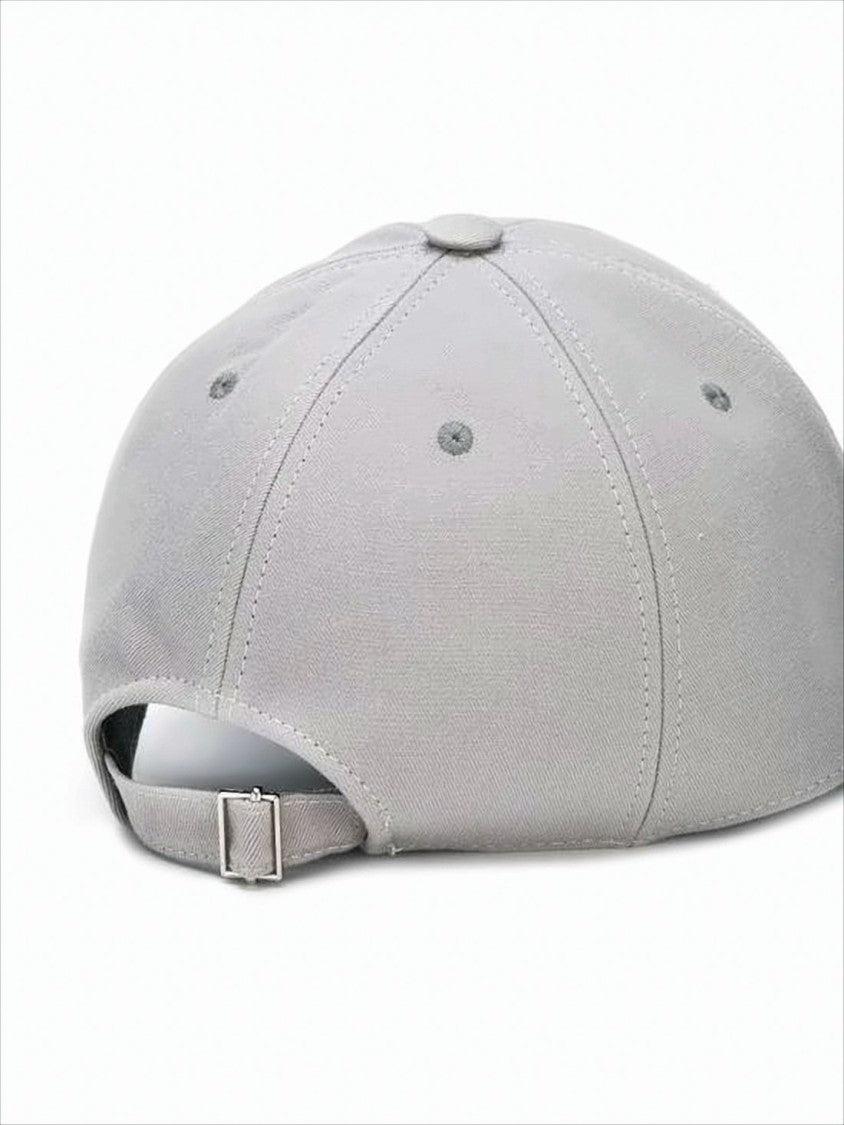 Thom Browne Classic Grey Cotton Baseball Cap With Adjustable Strap