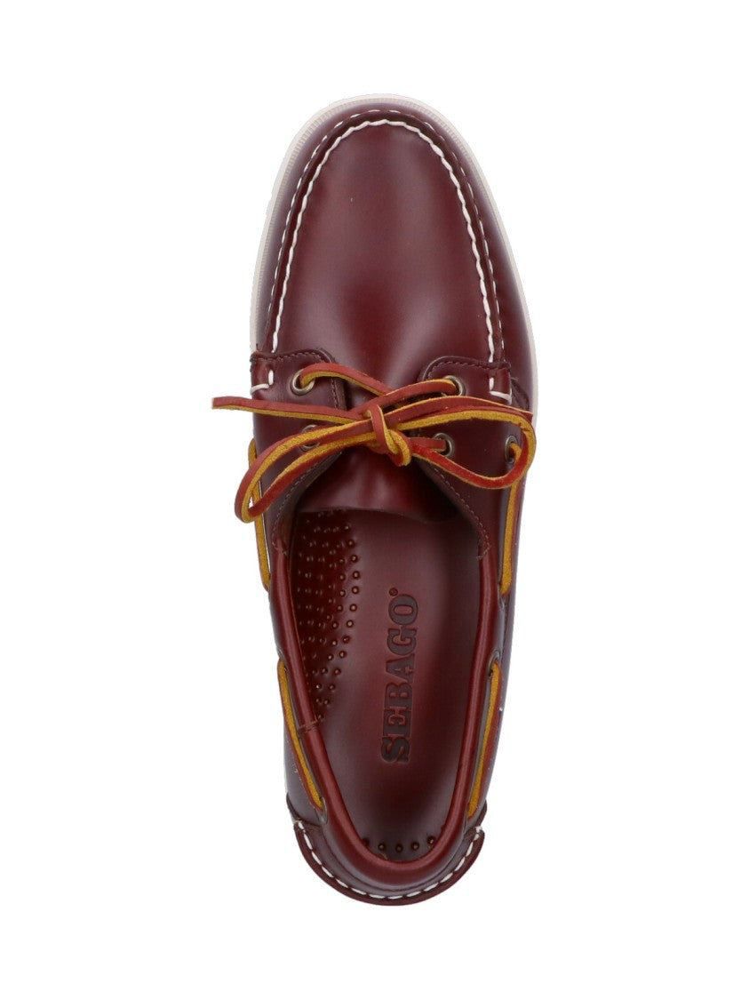Sebago Brown Docksides Coated Leather Flat Shoes