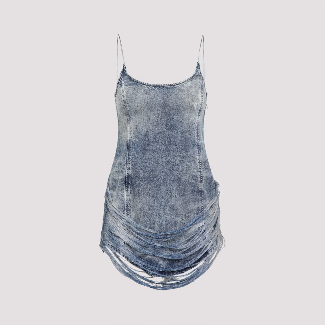 Diesel De-Dra-Short-Fsg Blue Lyocell Mini Dress