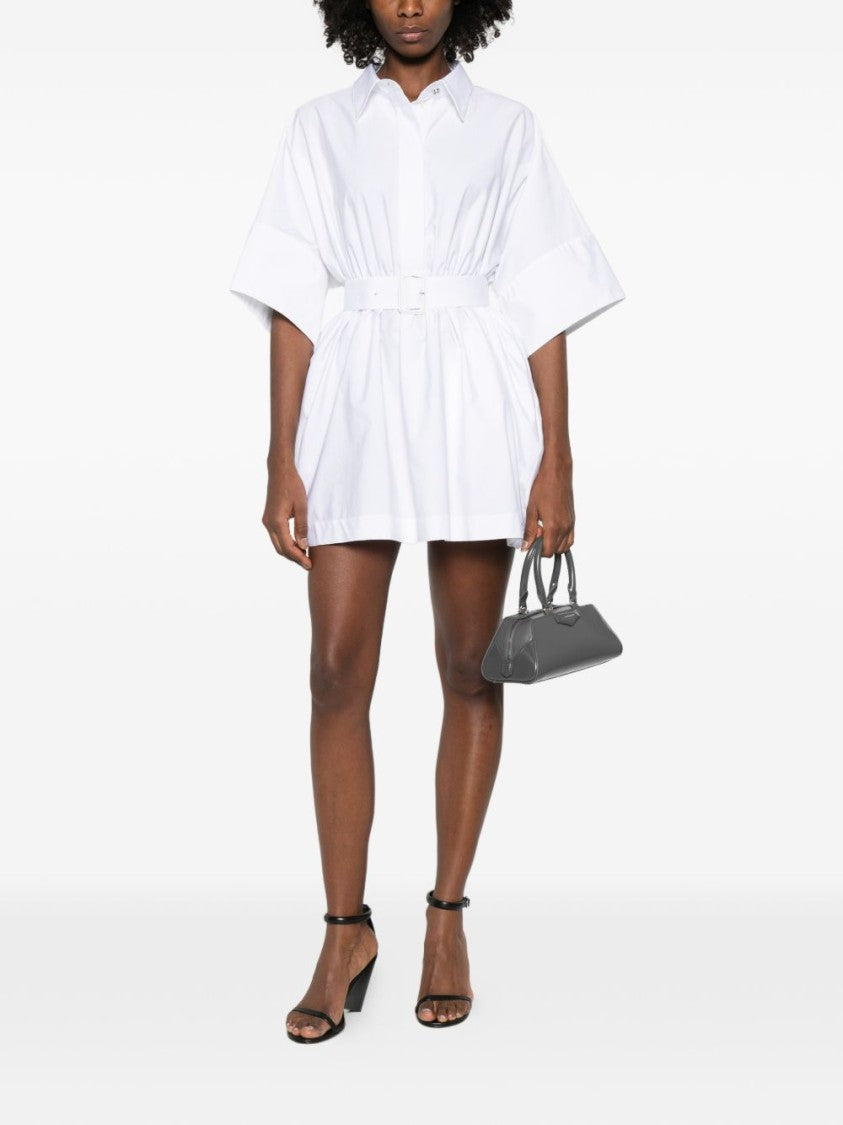 Givenchy White Silk And Nylon Midi Dress