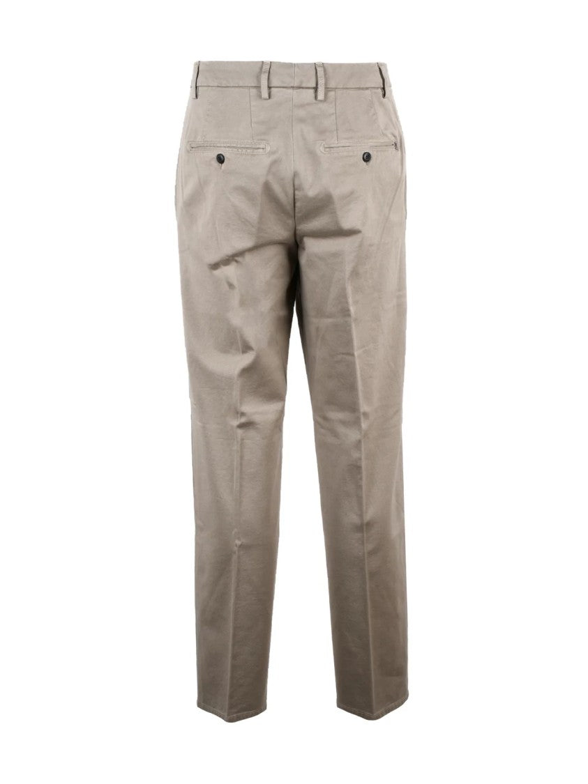 Dondup Turquoise James Straight-Leg Cotton-Linen Blend Trousers