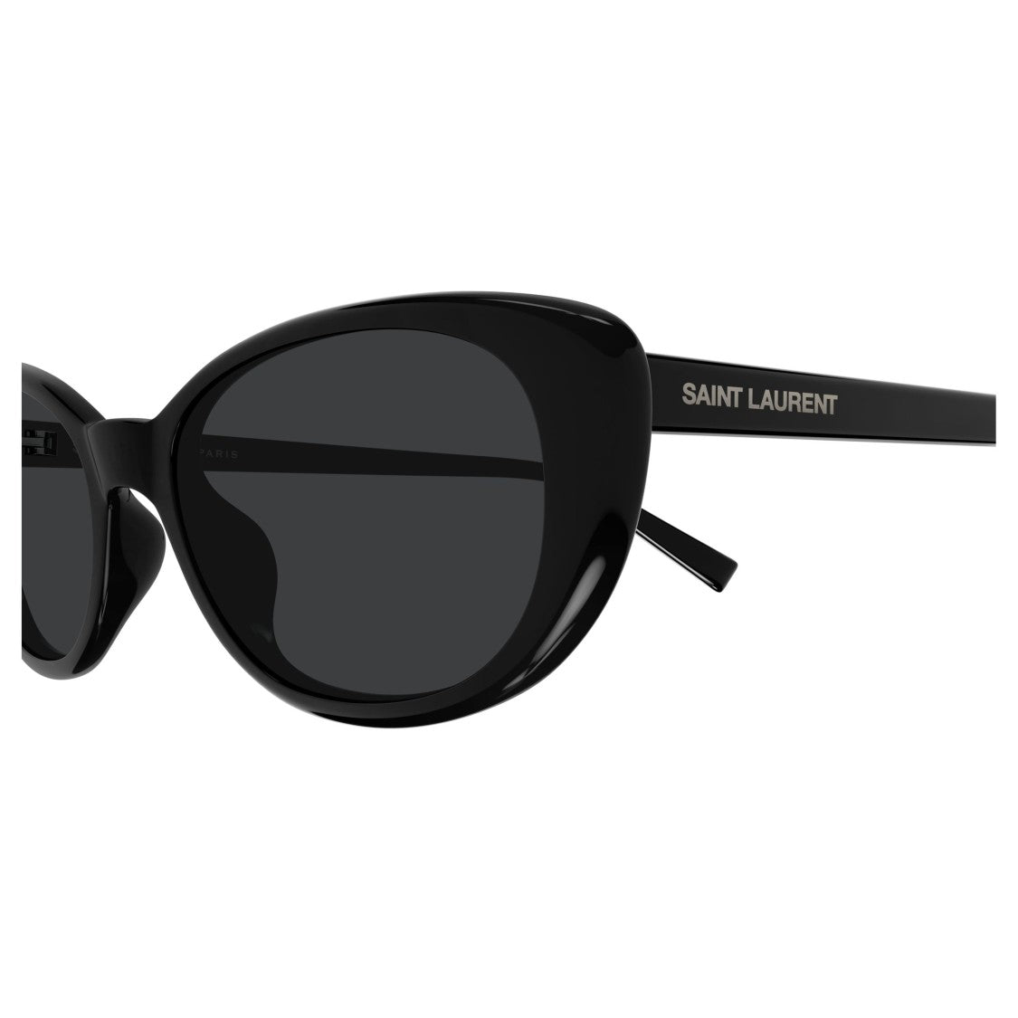 Saint Laurent Glossy Black Cat-Eye Sunglasses With Dark Tinted Lenses