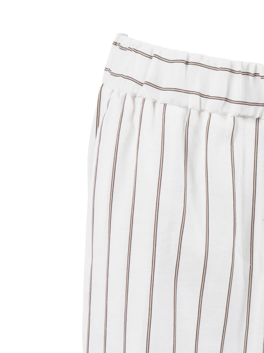 Peserico Woman Trousers Striped Straight-Leg Pants