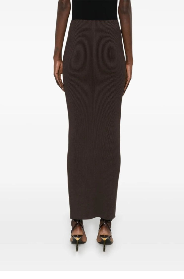 Max Mara Ribbed Maxi Skirt With Form-Fitting Silhouette