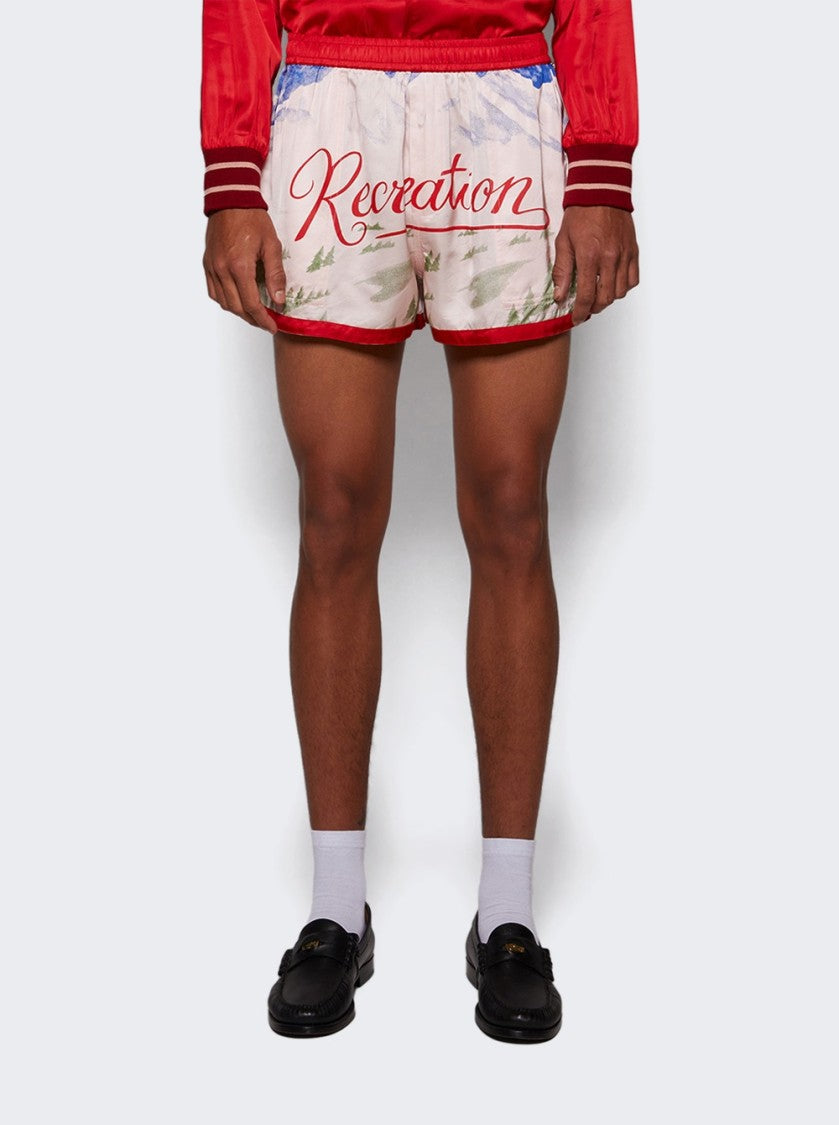 Bode Postcard Gym Shorts - Pink