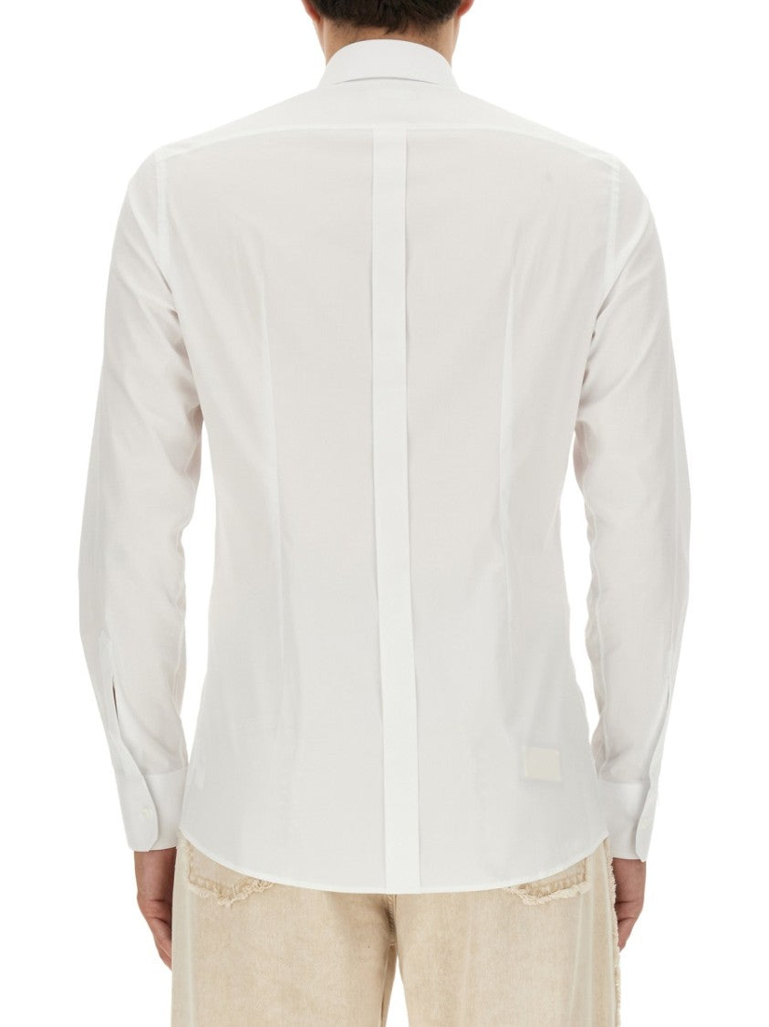 Dolce & Gabbana White Gold Fit Italian Collar Shirt