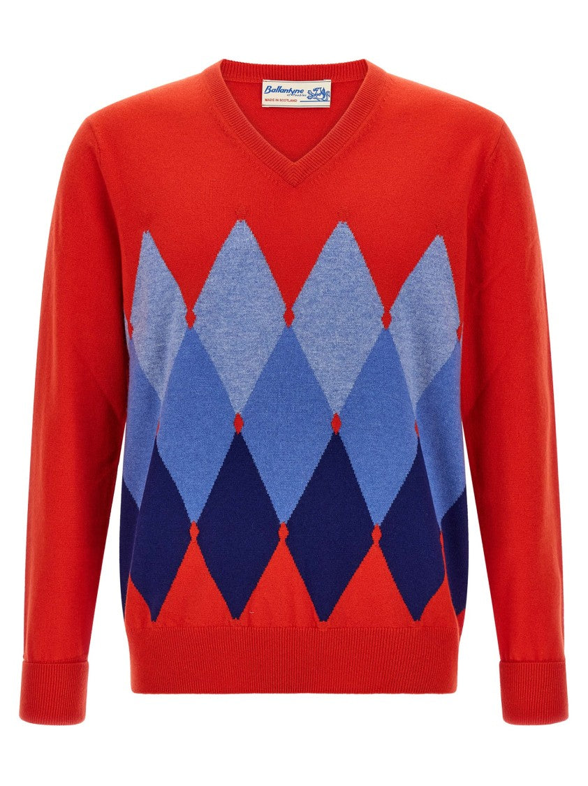 Ballantyne Argyle Pattern Sweater