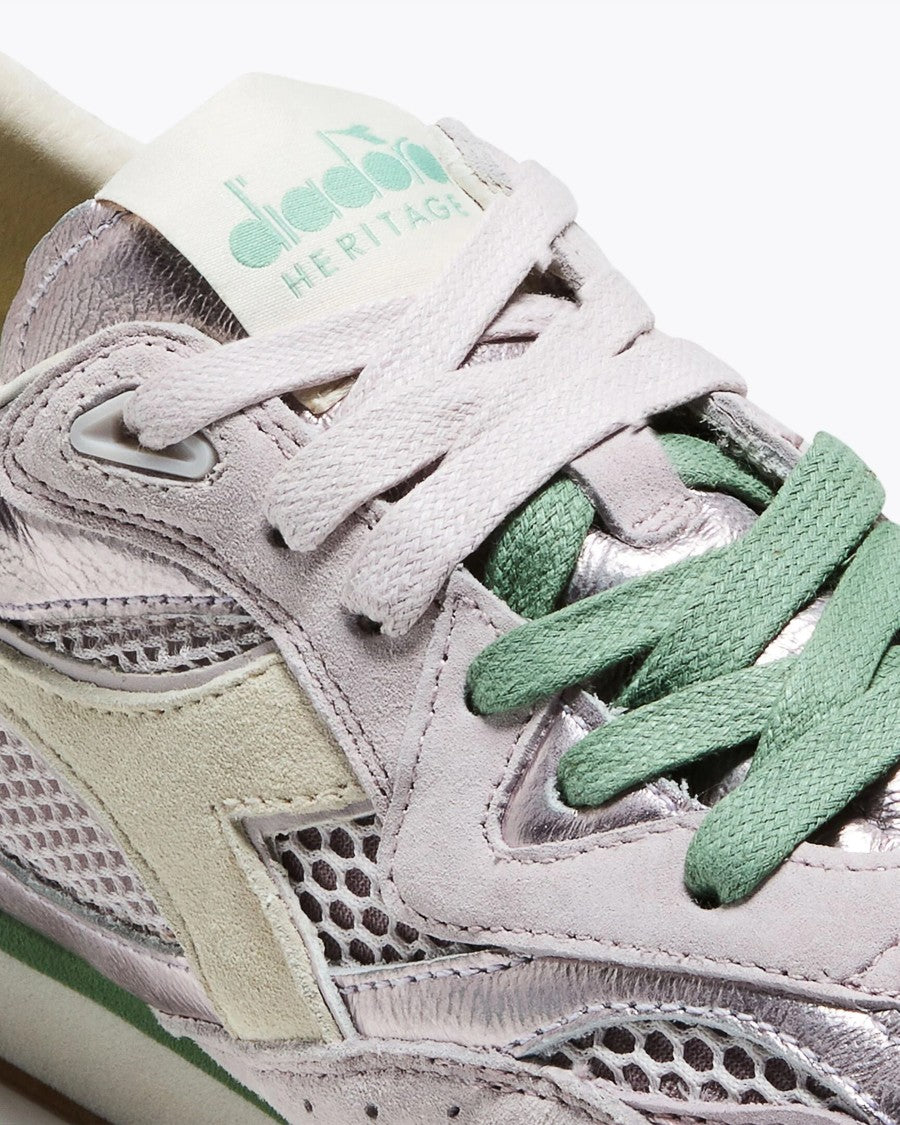 Diadora Stonewash Pigskin Leather Metallic Sneakers