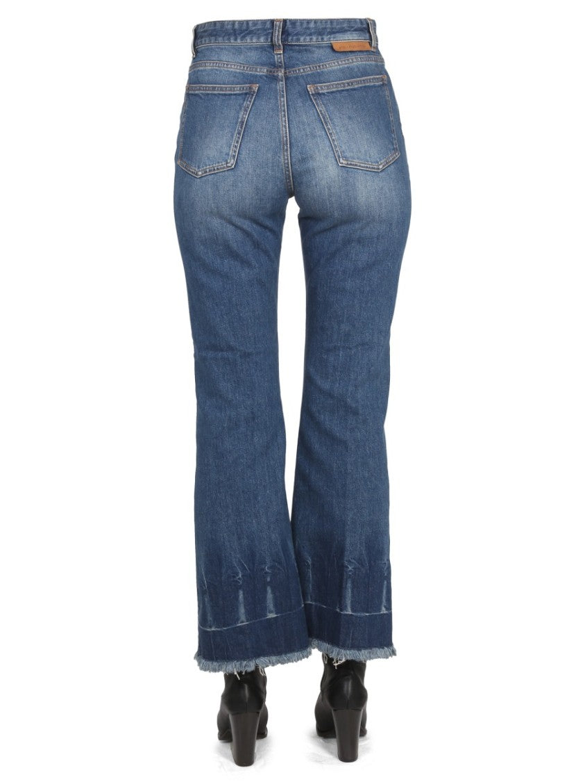 Stella Mccartney Cropped Flared Jeans In Denim