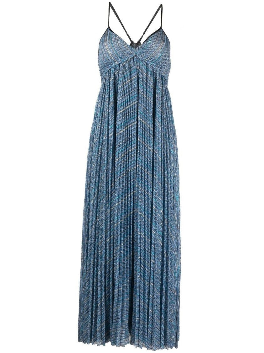 Forte Forte Lurex Pliss' Tulle Slip Dress