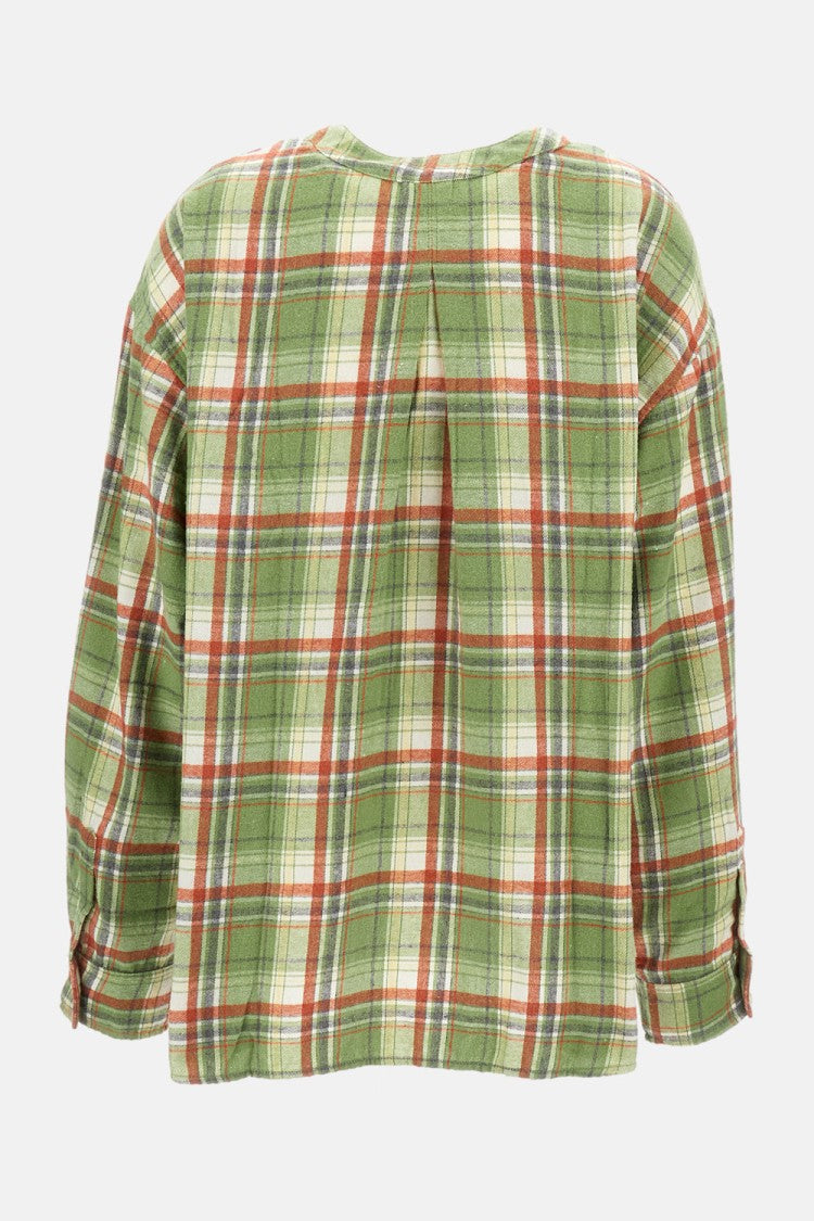 Epl Flared Oversized Long-Sleeved Shirt With Stand-Up Collar