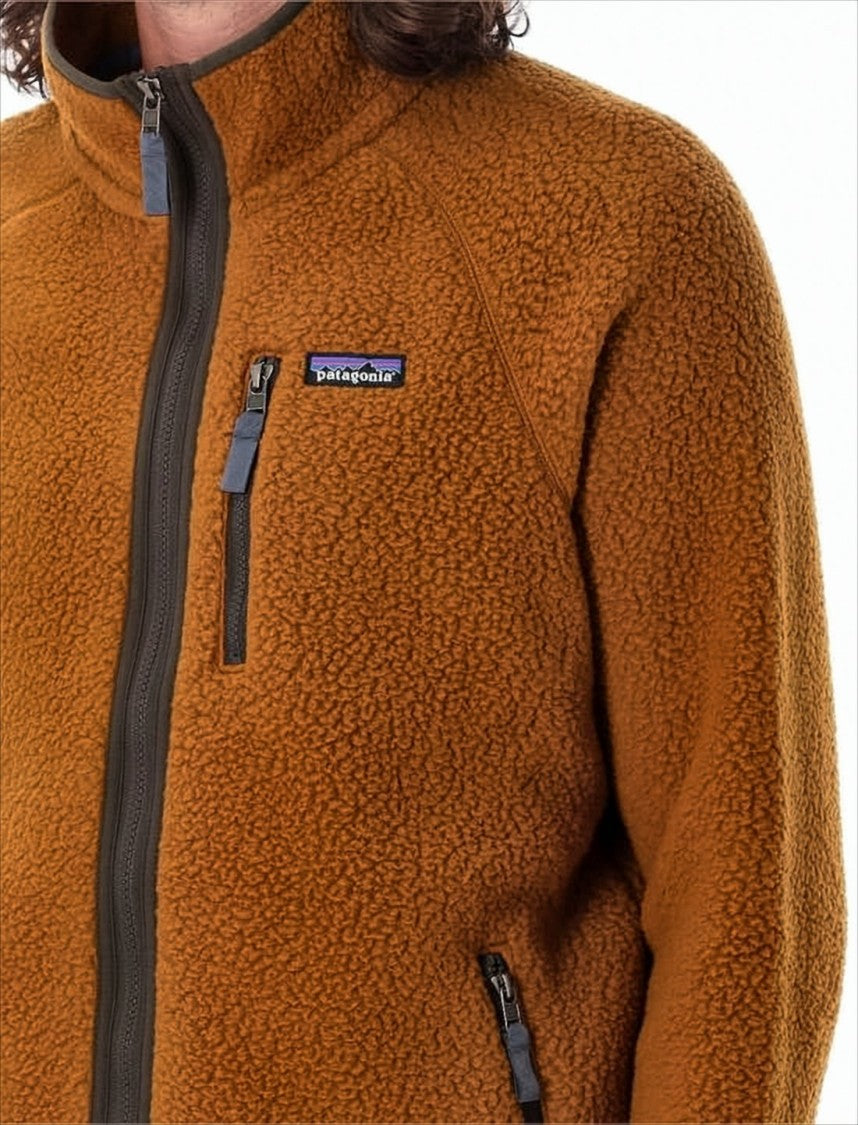 Patagonia Textured Plush Fleece Jacket With Zippered Pockets