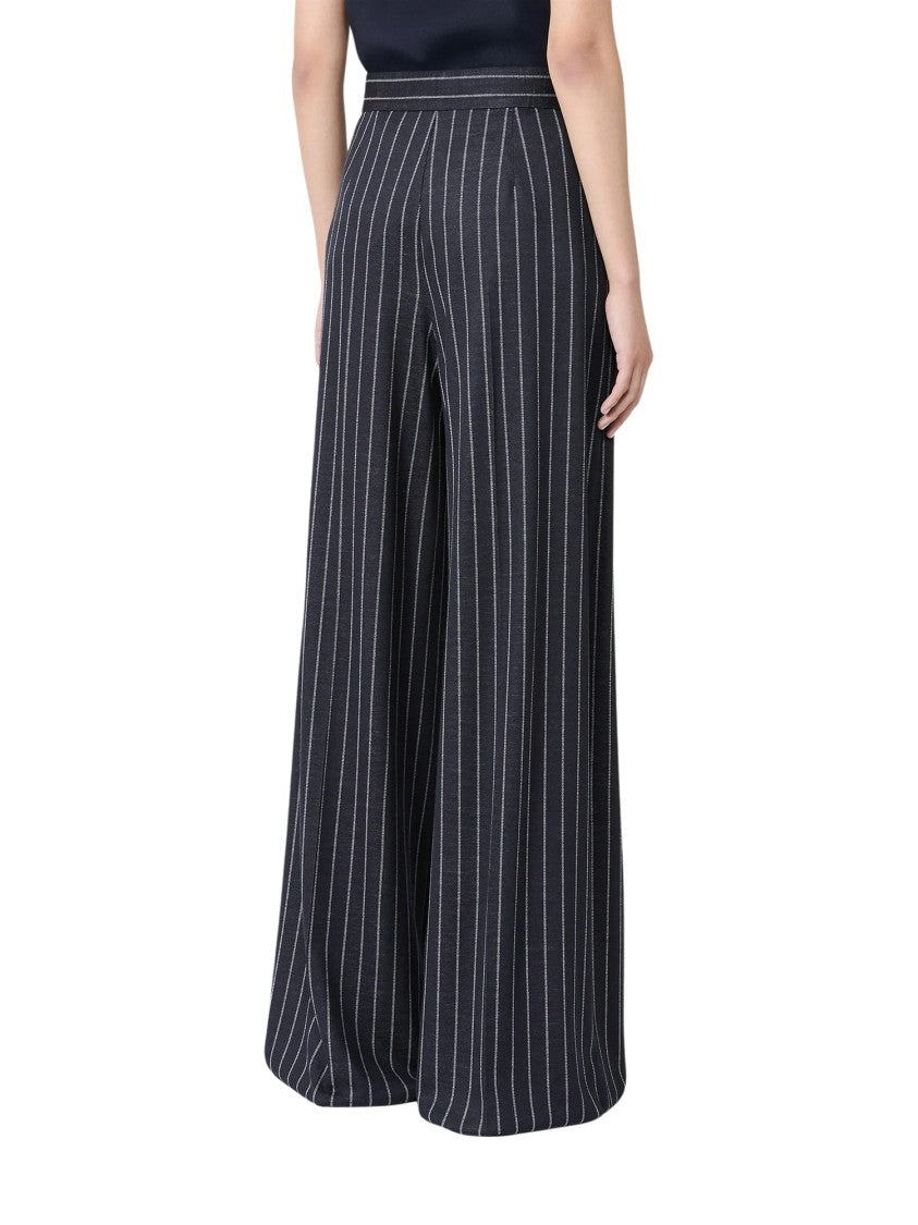 Max Mara Balta Pinstriped Pleated Wide-Leg Pants