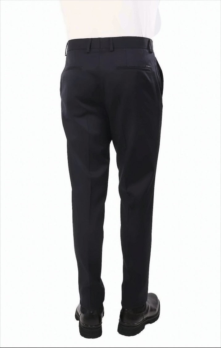 Boss Tailored Black Chinos With Straight Leg And Subtle Logo Detail