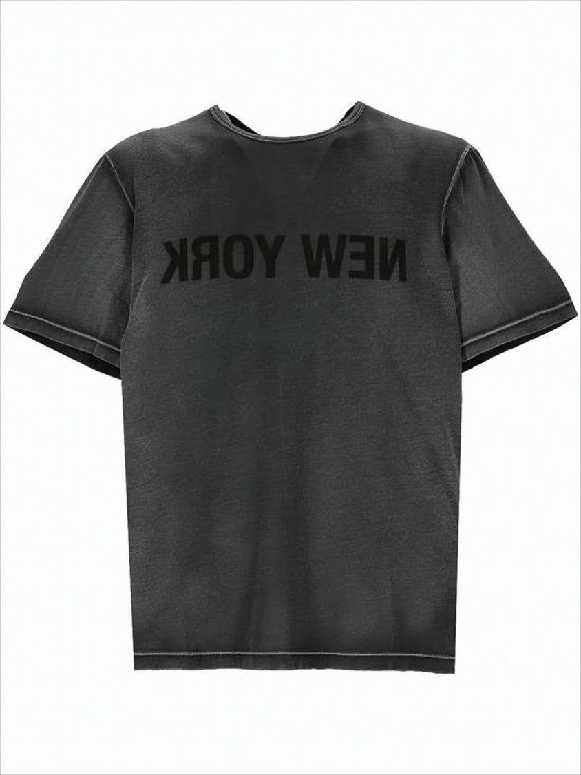 Helmut Lang Washed Black Short-Sleeve T-Shirt With Reversed Print