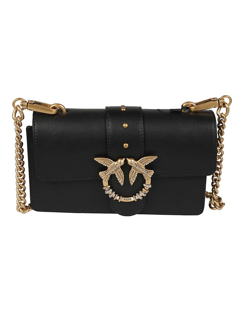 Pinko Love One Mini New Buckle Smooth Calfskin Shoulder Bag