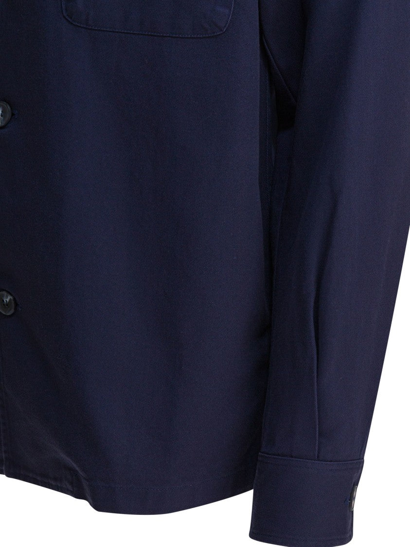 Altum Button-Up Blue Jacket With Chest Pockets