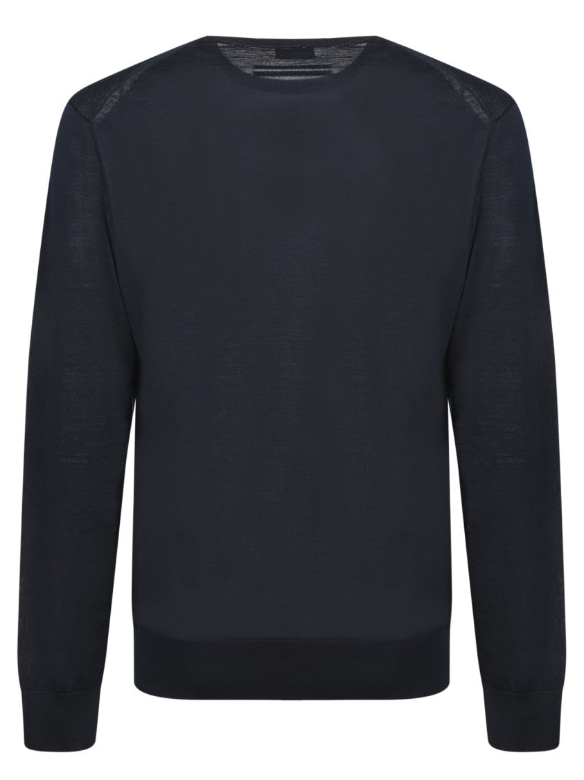 Zegna Blue Wool Crew Neck Knitwear