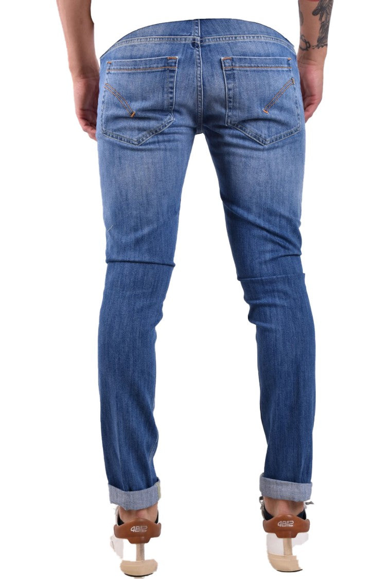 Dondup Blue Cotton Washed Jeans